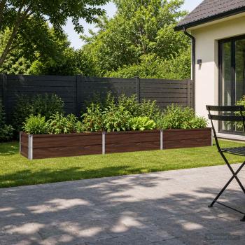 ARDEBO.de - Hochbeet im Garten Schwarznuss 240 x 40 x 24 cm Stahl