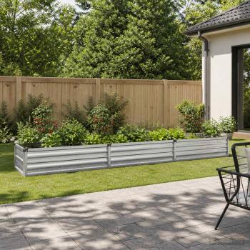 ARDEBO.de - Hochbeet im Garten Verzinktes Silber 240 x 40 x 24 cm Stahl
