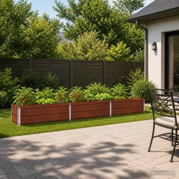 ARDEBO.de - Hochbeet im Garten Rostig 240 x 40 x 24 cm Pappe