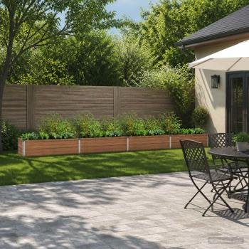 ARDEBO.de - Hochbeet im Garten Holz Braun 320 x 40 x 24 cm Stahl