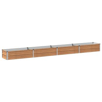 Hochbeet im Garten Holz Braun 320 x 40 x 24 cm Stahl