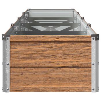Hochbeet im Garten Holz Braun 320 x 40 x 24 cm Stahl