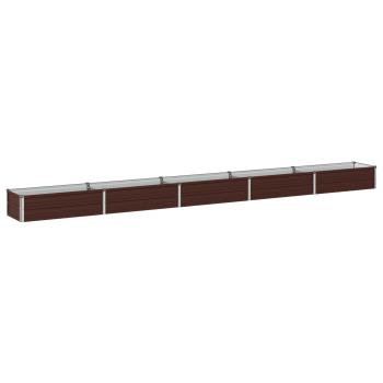 Hochbeet im Garten Braun 400 x 40 x 24 cm Stahl