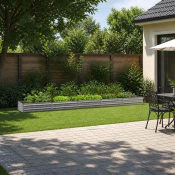 ARDEBO.de - Hochbeet im Garten Verzinktes Silber 400 x 40 x 24 cm Stahl