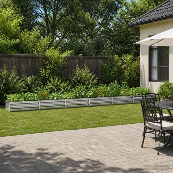 ARDEBO.de - Hochbeet im Garten Verzinktes Silber 480 x 40 x 24 cm Stahl