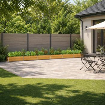 ARDEBO.de - Hochbeet im Garten Holz Natur 600 x 40 x 24 cm Stahl