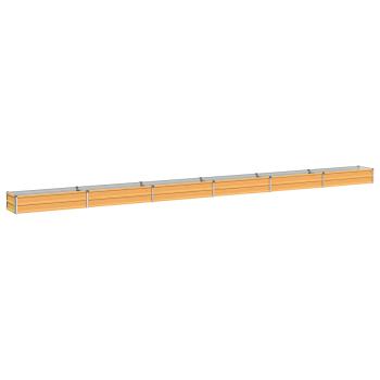 Hochbeet im Garten Holz Natur 600 x 40 x 24 cm Stahl