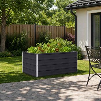 ARDEBO.de - Hochbeet im Garten Anthrazit 100 x 80 x 55 cm Stahl