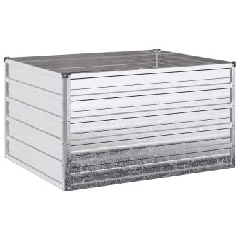 Hochbeet im Garten Verzinktes Silber 100 x 80 x 55 cm Stahl