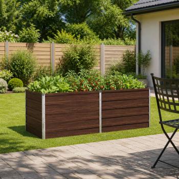 ARDEBO.de - Hochbeet im Garten Schwarznuss 163 x 80 x 55 cm Stahl