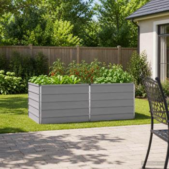 ARDEBO.de - Hochbeet im Garten Grau 160 x 80 x 55 cm kaltgewalzter Stahl