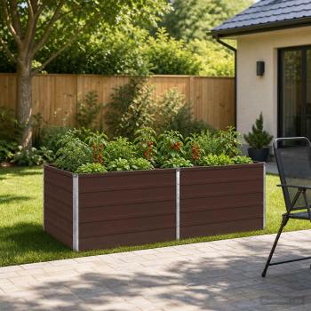 ARDEBO.de - Hochbeet im Garten Braun 163 x 80 x 55 cm Verzinkter Stahl