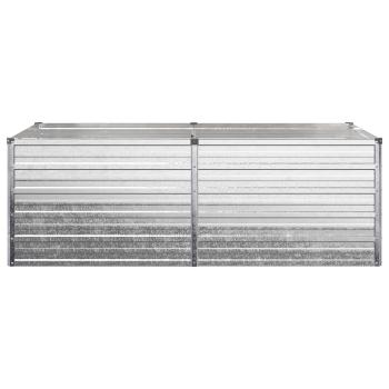 Hochbeet im Garten Verzinktes Silber 163 x 80 x 55 cm Stahl