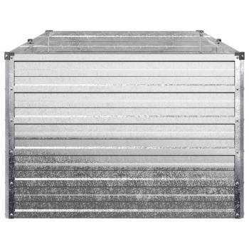 Hochbeet im Garten Verzinktes Silber 163 x 80 x 55 cm Stahl