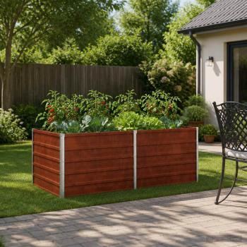 ARDEBO.de - Hochbeet im Garten Rostig 160 x 80 x 55 cm Pappe