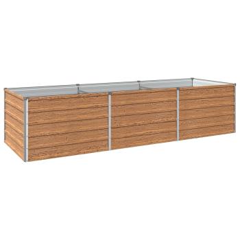 Hochbeet im Garten Holz Braun 242 x 80 x 55 cm Stahl