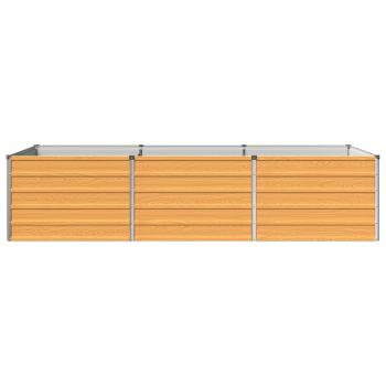 Hochbeet im Garten Holz Natur 242 x 80 x 55 cm Stahl