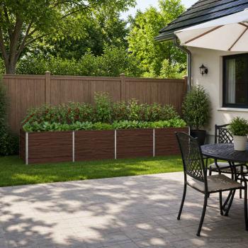 ARDEBO.de - Hochbeet im Garten Schwarznuss 321 x 80 x 55 cm Stahl