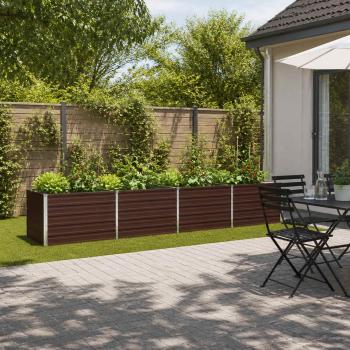 ARDEBO.de - Hochbeet im Garten Braun 321 x 80 x 55 cm Stahl