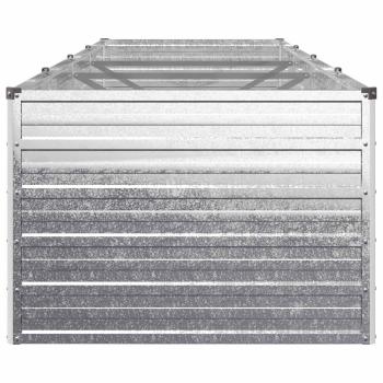 Hochbeet im Garten Verzinktes Silber 321 x 80 x 55 cm Stahl