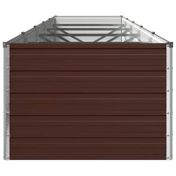 Hochbeet im Garten Braun 400 x 80 x 55 cm Stahl