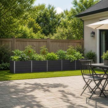 ARDEBO.de - Hochbeet im Garten Anthrazit 400 x 80 x 55 cm Stahl