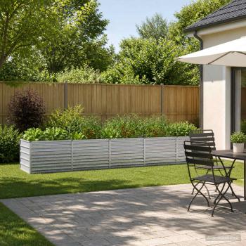 ARDEBO.de - Hochbeet im Garten Silber 400 x 80 x 55 cm verzinkt