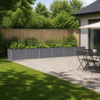 ARDEBO.de - Hochbeet im Garten Grau 480 x 80 x 55 cm Stahl