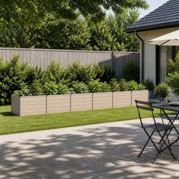 ARDEBO.de - Hochbeet im Garten Elfenbein 480 x 80 x 55 cm Stahl