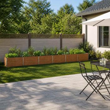 ARDEBO.de - Hochbeet im Garten Holz Braun 600 x 80 x 55 cm Stahl