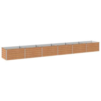 Hochbeet im Garten Holz Braun 600 x 80 x 55 cm Stahl