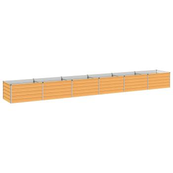 Hochbeet im Garten Holz Natur 600 x 80 x 55 cm Stahl