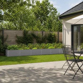 ARDEBO.de - Hochbeet im Garten Grau 600 x 80 x 55 cm Stahl