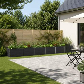 ARDEBO.de - Hochbeet im Garten Anthrazit 600 x 80 x 55 cm Stahl