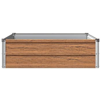 Hochbeet im Garten Holz Braun 100 x 80 x 24 cm Stahl