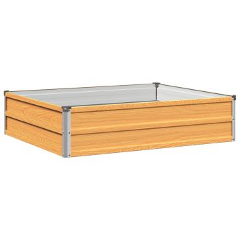 Hochbeet im Garten Holz Natur 100 x 80 x 24 cm Stahl