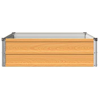 Hochbeet im Garten Holz Natur 100 x 80 x 24 cm Stahl