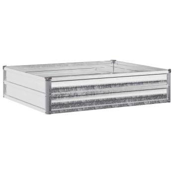 Hochbeet im Garten Verzinktes Silber 100 x 80 x 24 cm Stahl