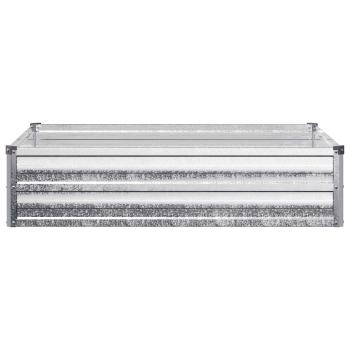 Hochbeet im Garten Verzinktes Silber 100 x 80 x 24 cm Stahl