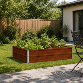 ARDEBO.de - Hochbeet im Garten Wetterfeststahl 100 x 80 x 24 cm Stahl