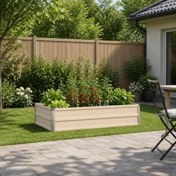 ARDEBO.de - Hochbeet im Garten Elfenbein 100 x 80 x 24 cm Stahl