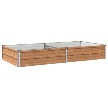 Hochbeet im Garten Holz Braun 160 x 80 x 24 cm Stahl