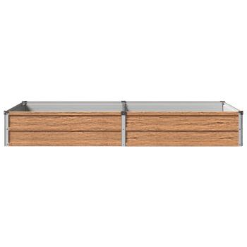 Hochbeet im Garten Holz Braun 160 x 80 x 24 cm Stahl