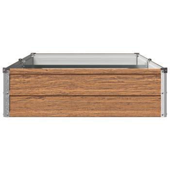 Hochbeet im Garten Holz Braun 160 x 80 x 24 cm Stahl