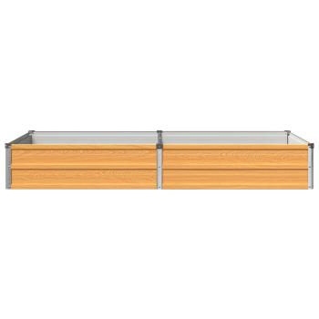 Hochbeet im Garten Holz Natur 160 x 80 x 24 cm Stahl