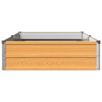 Hochbeet im Garten Holz Natur 160 x 80 x 24 cm Stahl