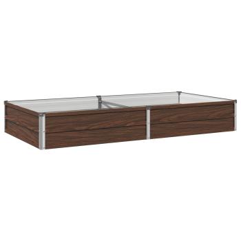 Hochbeet im Garten Schwarzwalnuss 160 x 80 x 24 cm Stahl