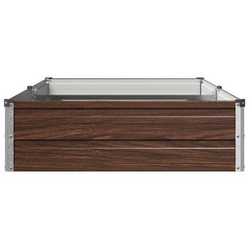 Hochbeet im Garten Schwarzwalnuss 160 x 80 x 24 cm Stahl