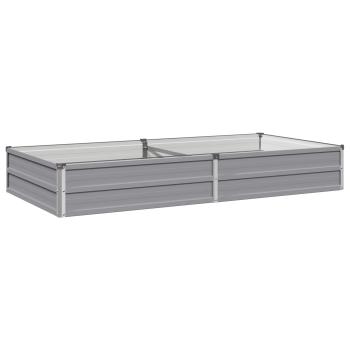 Hochbeet im Garten Grau 160 x 80 x 24 cm Stahl