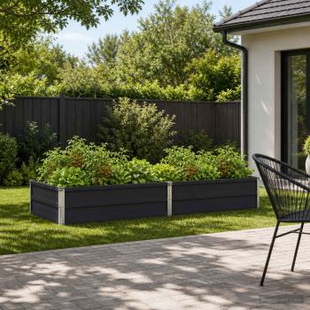 ARDEBO.de - Hochbeet im Garten Anthrazit 160 x 80 x 24 cm Stahl
